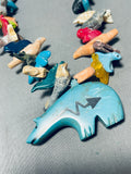 Stones Of Animals Vintage Navajo Turquoise Necklace Old-Nativo Arts