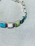 Impressive Vintage Native American Navajo Turquoise Sterling Silver Hinged Bracelet-Nativo Arts
