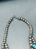 Fab Vintage Native American Navajo Turquoise Sterling Silver Squash Blossom Necklace Old-Nativo Arts