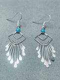 Dangle Chandelier Vintage Navajo Turquoise Sterling Silver Earrings-Nativo Arts