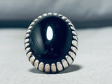 Superior Vintage Native American Navajo Black Onyx Sterling Silver Colossal Ring-Nativo Arts