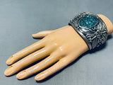 One Of The Best Vintage Native American Navajo Spiderweb Turquoise Sterling Silver Bracelet-Nativo Arts