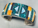 Best Mary Morgan Vintage Native American Navajo Turquoise Inlay Sterling Silver Bracelet-Nativo Arts