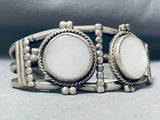 One Of The Best Vintage Native American Navajo Mother-of-pearl Sterling Silver Bracelet-Nativo Arts
