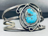 Beautiful Vintage Native American Navajo Huge Gilbert Turquoise Sterling Silver Bracelet-Nativo Arts