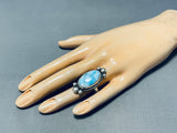 Stunning Native American Navajo Larimar Sterling Silver Huge Ring-Nativo Arts
