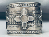 122 Grams Zia Symbolic Native American Navajo Sterling Silver Bracelet-Nativo Arts