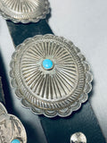 One Of Best Vintage Native American Navajo Turquoise Sterling Silver Concho Belt-Nativo Arts