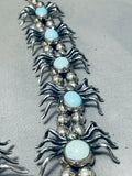 Gasp! Spider Vintage Navajo Turquoise Sterling Silver Squash Blossom Necklace-Nativo Arts