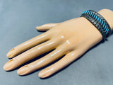 Brilliant Vintage Native American Zuni Sleeping Beauty Turquoise Sterling Silver Bracelet-Nativo Arts