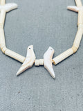 Fab White Dove Vintage Santo Domingo Sterling Silver Shell Necklace-Nativo Arts