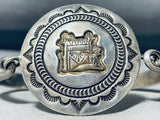 Taylor Signed Vintage Native American Navajo Medallion Sterling Silver Bracelet-Nativo Arts