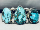 Lewis Brown Vintage Native American Navajo Turquoise Sterling Silver Bracelet-Nativo Arts