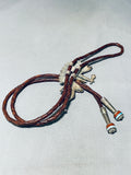 The Best Vintage Native American Navajo Pipestone Turquoise Inlay Sterling Silver Bolo Tie-Nativo Arts