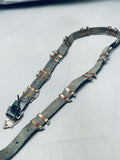 Hand Tooled Detailed Vintage Native American Navajo Sterling Silver Bear Concho Belt-Nativo Arts