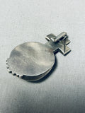 Signed Vintage Native American Navajo Damale Turquoise Sterling Silver Cross Pendant-Nativo Arts