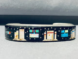 7 Inch Wrist Gil Smith Native American Navajo Monument Valley Inlay Sterling Silver Bracelet-Nativo Arts
