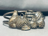 Pottery Family!! Vintage Sterling Silver Detailed Bracelet Cuff-Nativo Arts