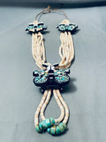 Native American The Best Vintage Santo Domingo Warren Nieto Turquoise Inlay Necklace