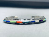 6 Inch Wrist Vintage Native American Navajo Inlay Turquoise Sterling Silver Bracelet-Nativo Arts
