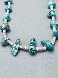 Authentic Vintage Navajo Turquoise Nugget Heishi Necklace Old-Nativo Arts