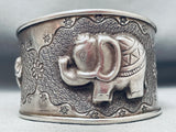 Huge Vintage Southwest Elephnt Sterling Silver Bracelet Cuff-Nativo Arts
