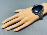 Starlight Sparkle Vintage Native American Navajo Onyx Sterling Silver Bracelet-Nativo Arts