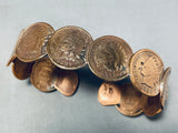 Fascinating Native American Navajo Pilot Mountain Turquoise Copper Pennies Bracelet-Nativo Arts