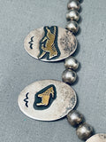 Important Vintage Native American Navajo Thomas Singer Gold Sterling Silver Horse Bear Necklace-Nativo Arts