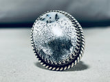 Signed Vintage Native American Navajo White Buffalo Sterling Silver Ring-Nativo Arts
