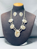 Eagles Have Landed!! Vintage Native American Navajo Sterling Silver Gold Necklace Earrings-Nativo Arts