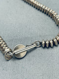 Sturdy Hand Tooled Vintage Native American Navajo Signed Sterling Silver Necklace-Nativo Arts