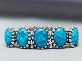 One Of The Best Vintage Native American Navajo Spiderweb Turquoise Sterling Silver Bracelet-Nativo Arts