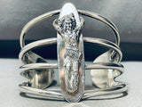 Indian Chief Vintage Native American Navajo Sterling Silver Bracelet Cuff-Nativo Arts