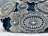 374 Grams Vintage Native American Navajo Hand Tooled Sterling Silver Concho Belt-Nativo Arts