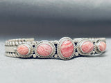 Stunning Vintage Native American Navajo Rhodochrosite Sterling Silver Rope Bracelet-Nativo Arts
