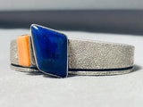 Larry Begay Vintage Native American Navajo Lapis Sterling Silver Bracelet-Nativo Arts