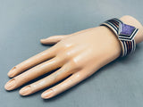 One Of The Most Unique Ever Vintage Native American Navajo Charoite Sterling Silver Bracelet-Nativo Arts
