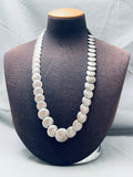 Round Concho Bead Vintage Native American Navajo Sterling Silver Necklace-Nativo Arts