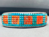 7.5 Inch Wrist One Of Best Vintage Inlay Turquoise Sterling Silver Bracelet-Nativo Arts