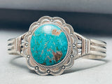 Signed Native American Navajo Royston Turquoise Sterling Silver Bracelet-Nativo Arts