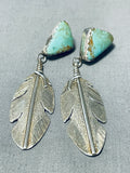 Dynamic Ben Begaye Vintage Native American Navajo Royston Turquoise Sterling Silver Feathers-Nativo Arts