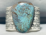 Enormous Vintage Native American Navajo Spiderweb Turquoise Sterling Silver Bracelet-Nativo Arts