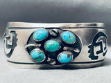 Museum Quality Vintage Native American Navajo Turquoise Satellite Sterling Silver Bracelet-Nativo Arts