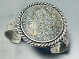 Signed Native American Navajo 1883 Silver Dollar Bracelet-Nativo Arts