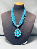 Eddy Billy Native American Navajo Turquoise Sterling Silver Necklace-Nativo Arts