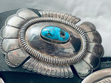 376 Grams Vintage Native American Navajo Turquoise Sterling Silver Concho Belt Old-Nativo Arts