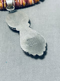 Exquisite Native American Navajo Spiny Oyster Sterling Silver Necklace Signed Robert Shakey-Nativo Arts