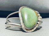 Bold Vintage Navajo Bracelet with Large Royston Turquoise in Sterling Silver-Nativo Arts