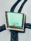 Superb Vintage Native American Navajo Royston Turquoise Sterling Silver Bolo-Nativo Arts